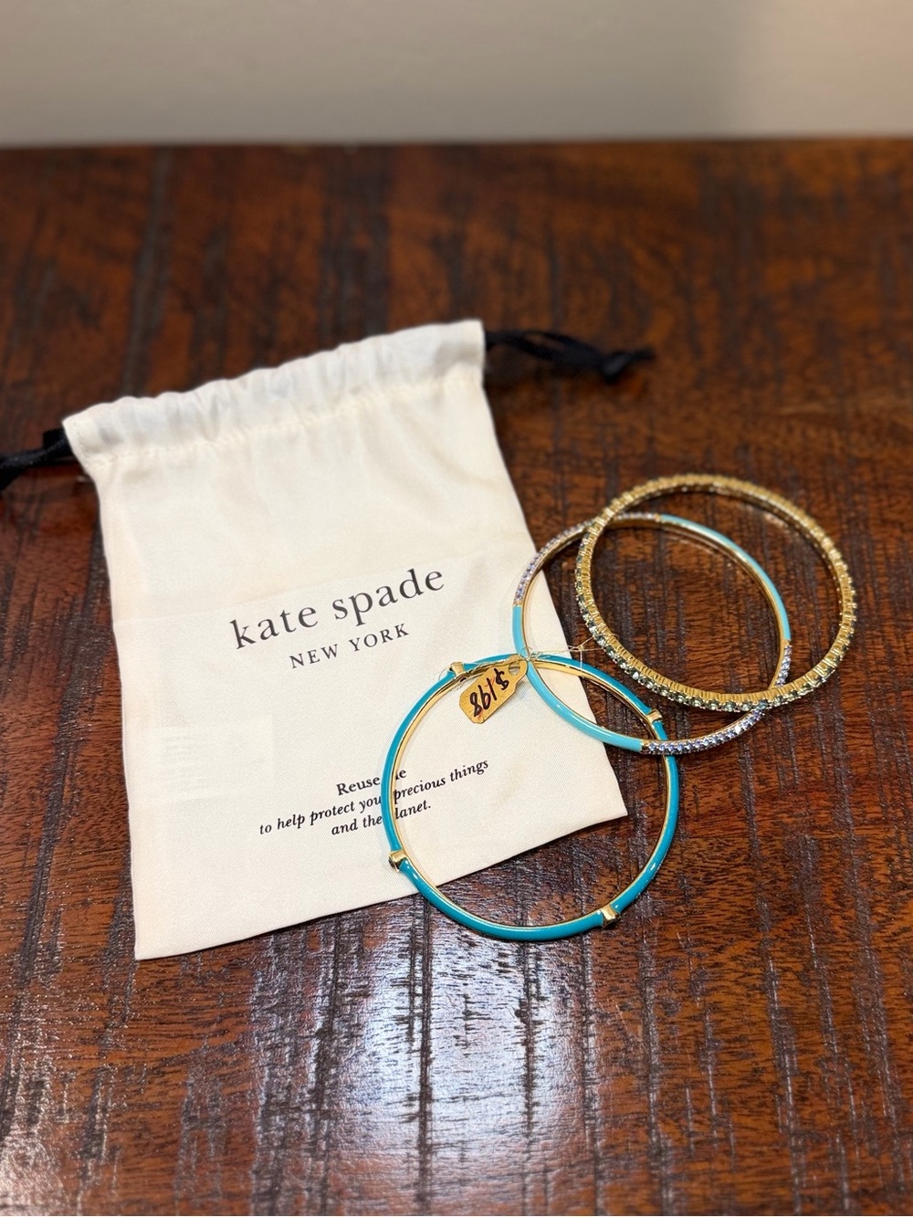 Kate Spade Turquoise and Gold Bangle Set